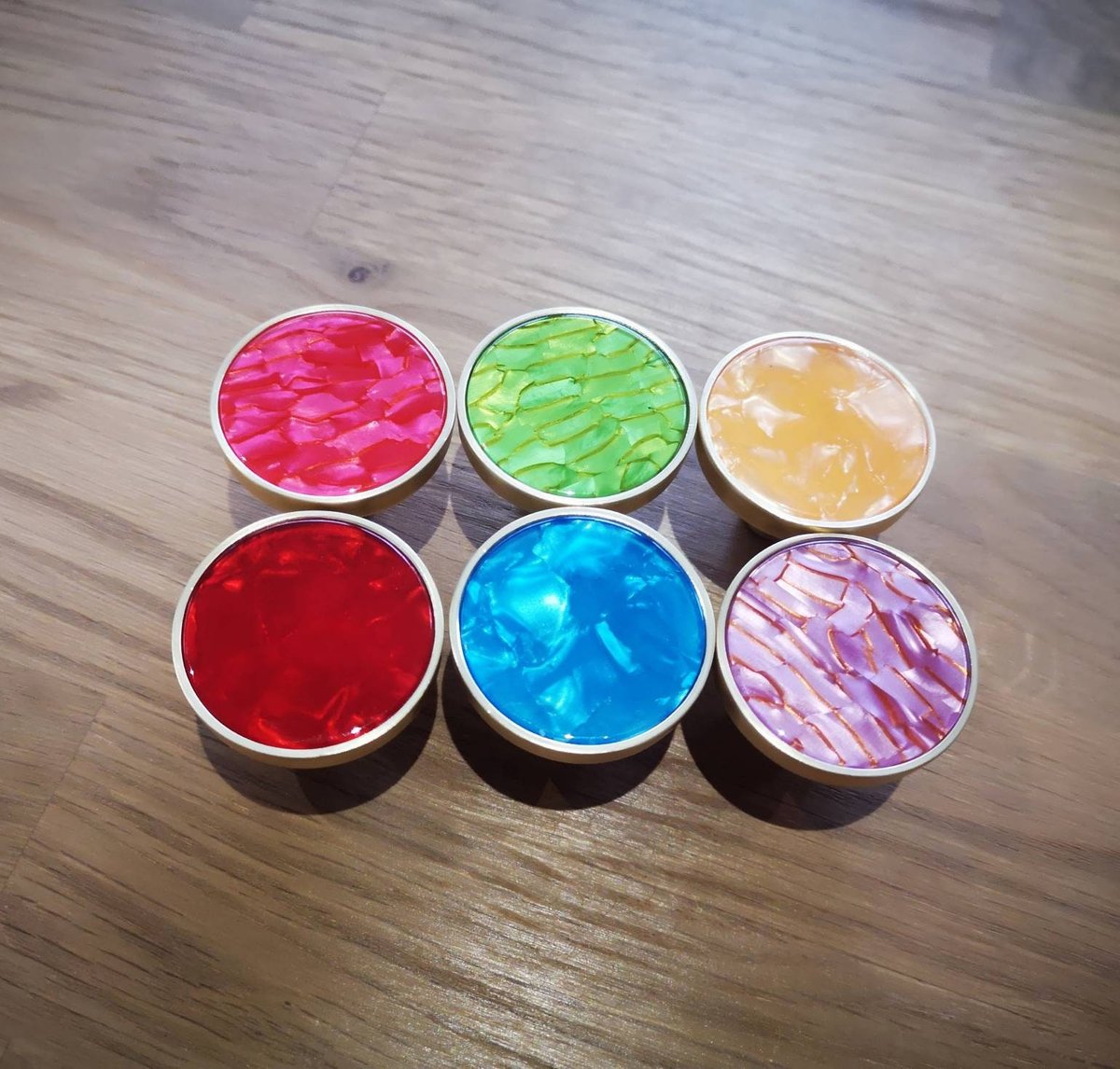 Bright coloured brass and resin drawer handle/Rainbow shade resin cabinet pull/Nursery decor door knobs in bright colors/IKEA hack door pull
