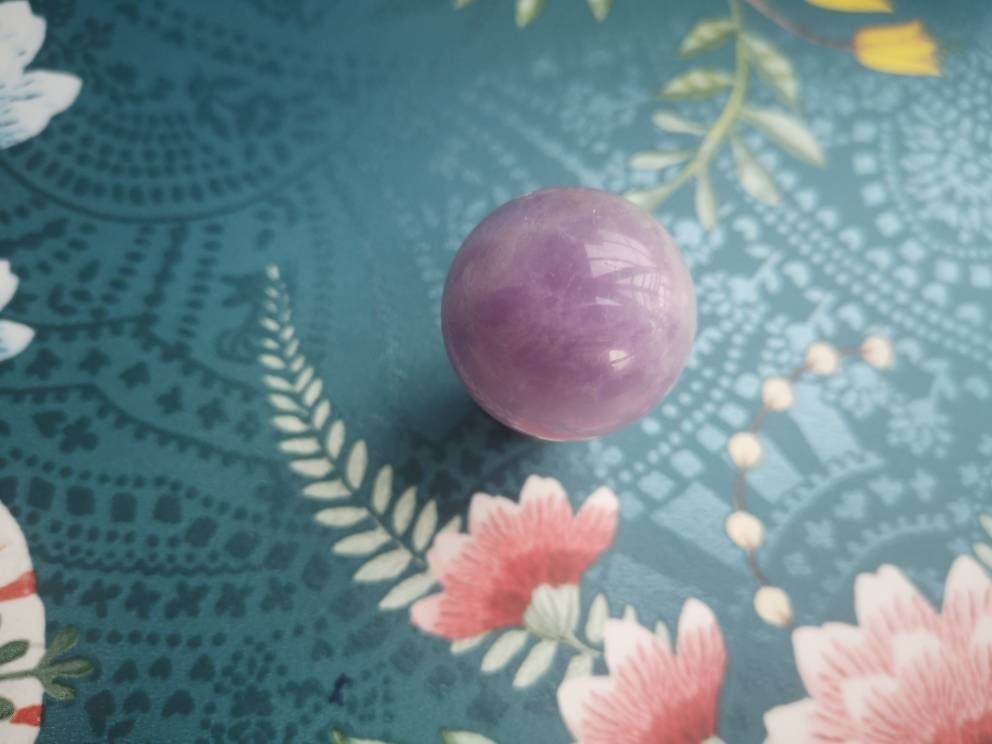 Purple Amethyst ball and silver drawer pull/Polished purple gemstone cabinet handle/Amethyst crystal and silver door knob/crystal hardware