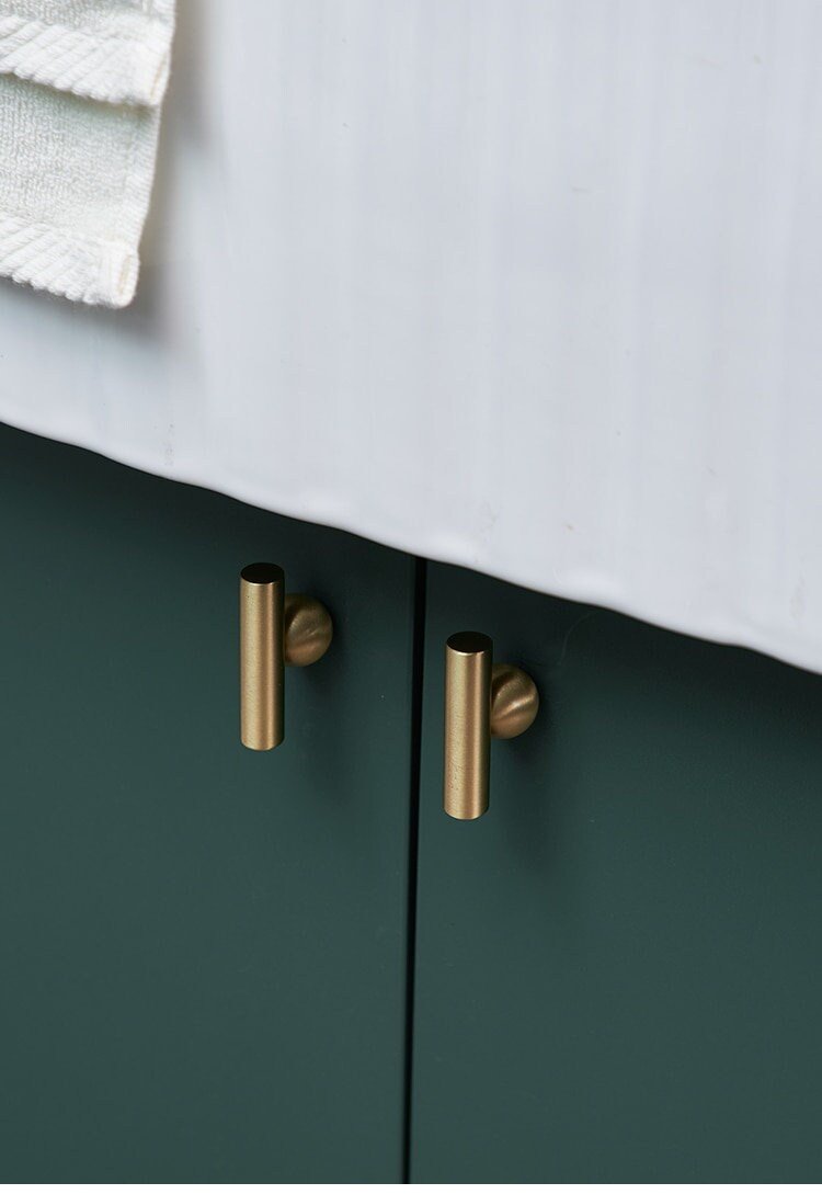 Gold brass bar and ball cabinet handle/gold furniture hardware/solid brass drawer pulls/gold kitchen hardware/solid brass door handle/