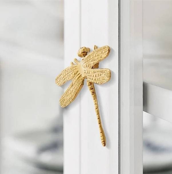 Gold brass dragonfly cabinet pull/Dragonfly drawer knob/Dragonfly drawer handle/brass furniture hardware/Gold cabinet door knob/Brass handle