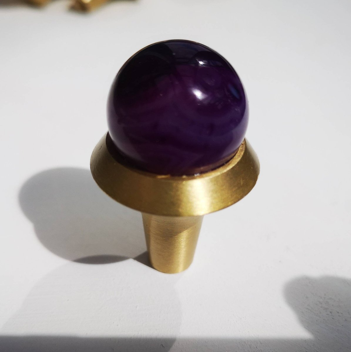 One pair of semi precious stone ball handles/crystal drawer pulls/coloured ball cabinet handles/brass door knob/ coloured stone door handles