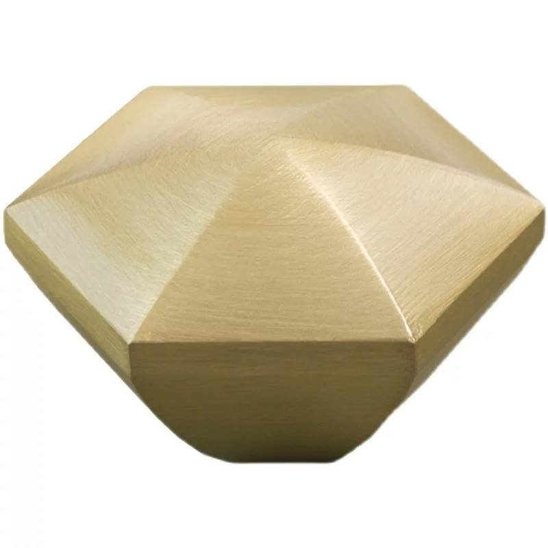 Gold brass hexagonal pyramid drawer pull/geometric cabinet handle/gold furniture hardware/hexagonal door knob/furniture renovation handle