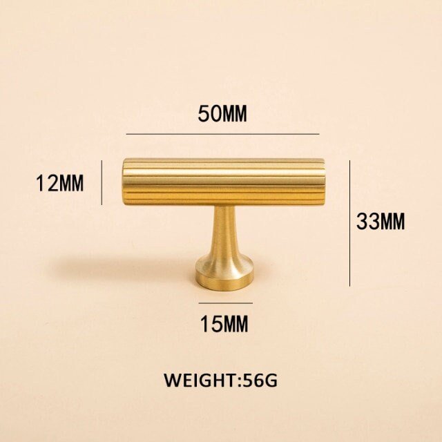 Matte gold brass bar handle/bar handle with a line pattern/brushed metal cabinet handle/home improvement hardware/kitchen cabinet handle