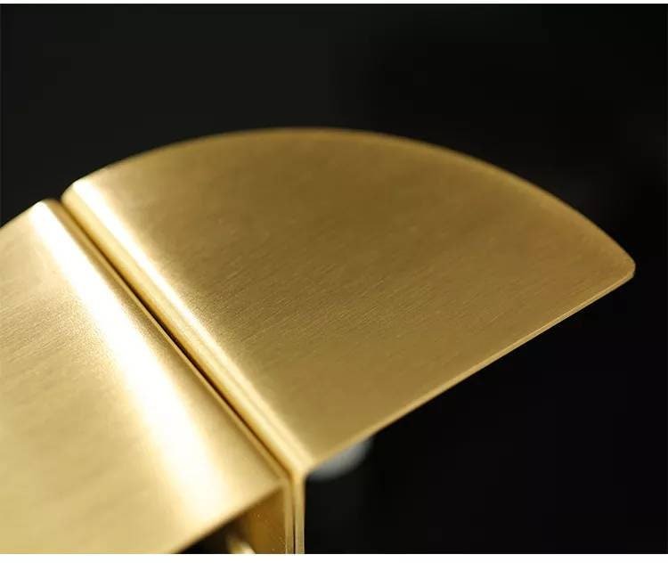 Flush fitting gold brass semi circle drawer handle/gold geometric cabinet pull/gold demi lune door handle/gold furniture hardware/gold pull
