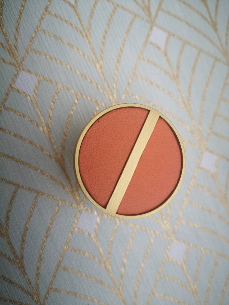 Neutral colour leather insert split circle design cabinet handle/leather door handle/geometric drawer pull/gold furniture hardware/door knob