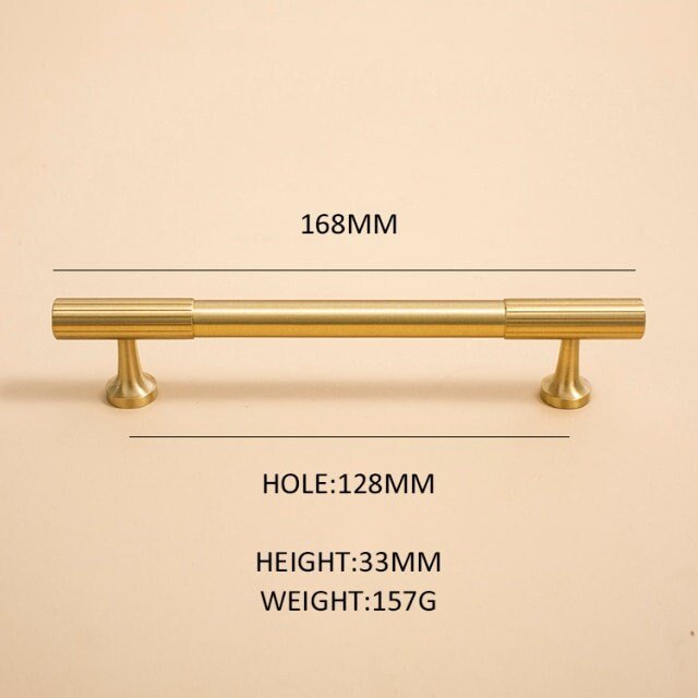 Matte gold brass bar handle/bar handle with a line pattern/brushed metal cabinet handle/home improvement hardware/kitchen cabinet handle