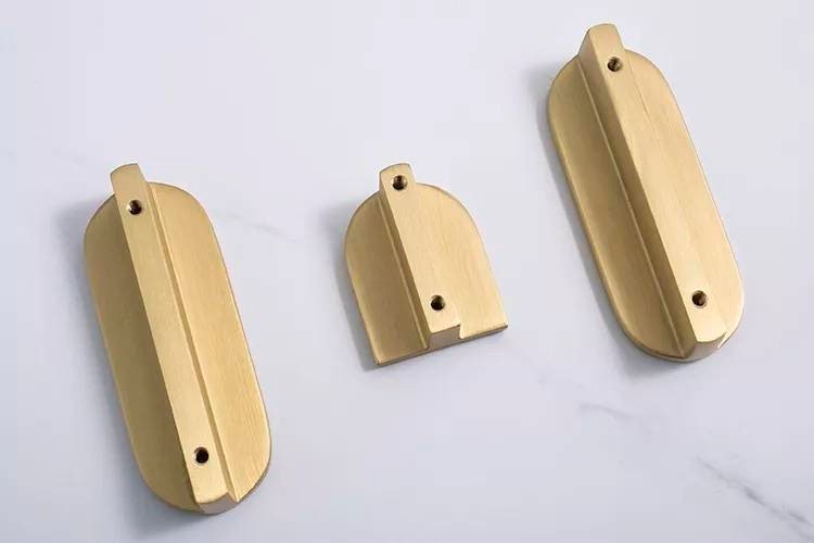 Wide gold retro pattern bar handle/large cabinet pull/big door handle/gold drawer pull/kitchen furniture hardware/mid century modern style