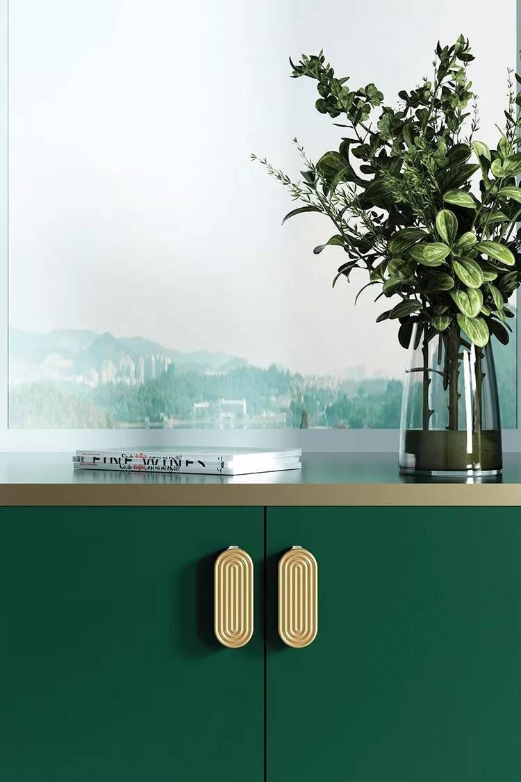 Wide gold retro pattern bar handle/large cabinet pull/big door handle/gold drawer pull/kitchen furniture hardware/mid century modern style