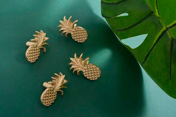 Gold Pineapple Cabinet Pulls/gold Door Handle/drinks cabinet handle/ tropical decor/home improvement/retro style door knob/drawer handle