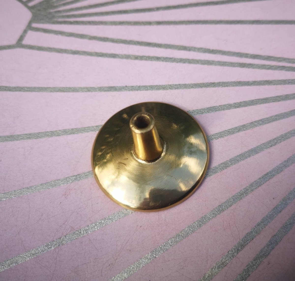 Gold geometric art deco door knob/round gold retro cabinet pull/vintage brass door handle/mid century modern drawer handle/button door knob