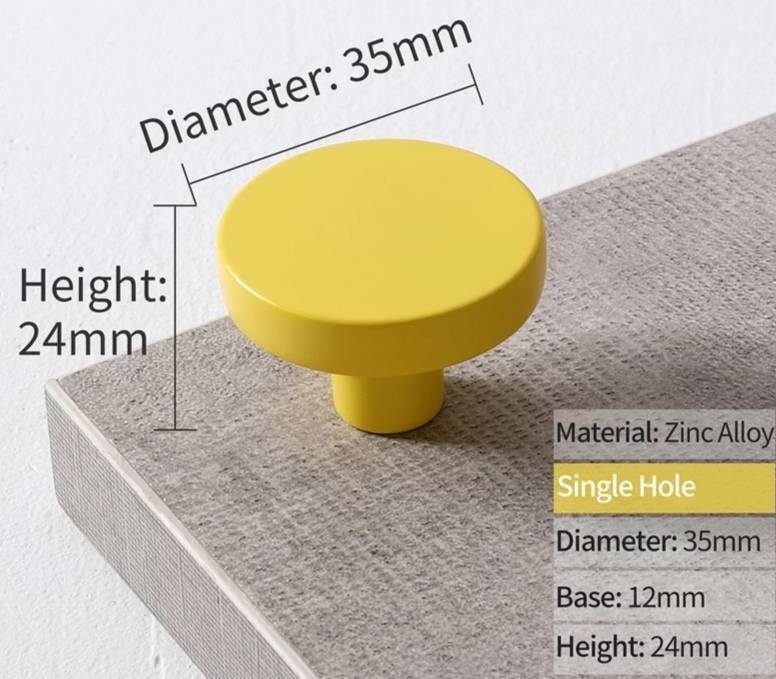 Classic Round button shaped circle handles Cabinet Pull Door Handle cabinet Knob five bright colours furniture hardware drawer pull