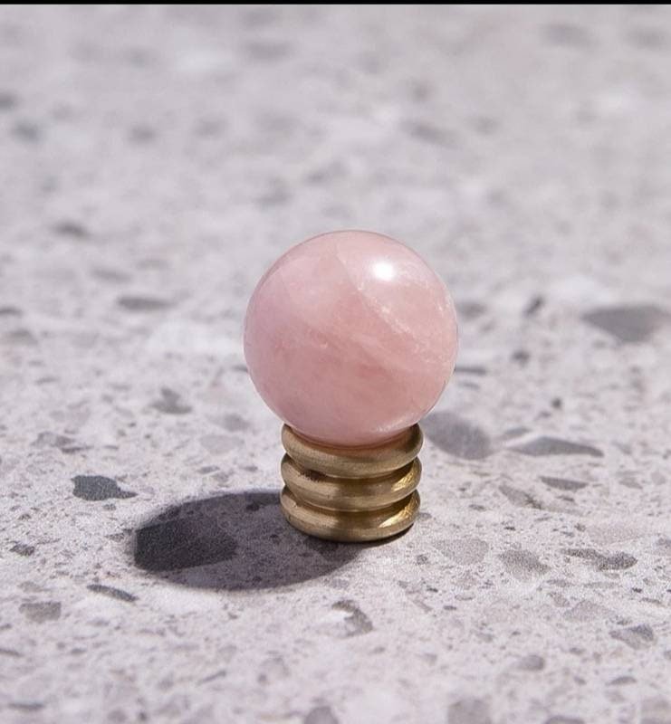 Semi precious stone ball and ridged brass drawer pull/small colourful stone cabinet handle/hardware for small furniture/gemstone door knob