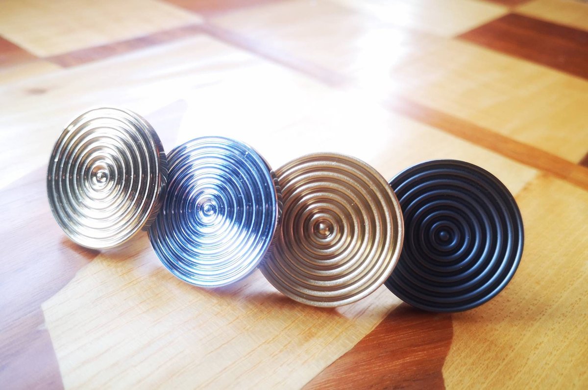 Round mid century modern echo pattern drawer handle in gold, silver or gunmetal grey/retro style cabinet pull/IKEA hack/metal door knob