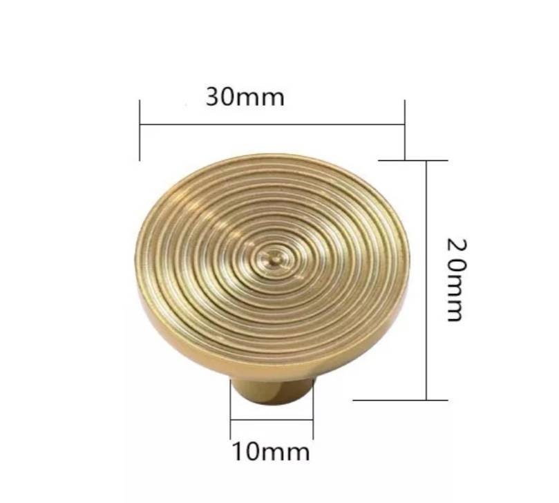 Round mid century modern echo pattern drawer handle in gold, silver or gunmetal grey/retro style cabinet pull/IKEA hack/metal door knob