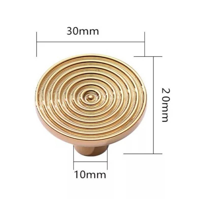 Round mid century modern echo pattern drawer handle in gold, silver or gunmetal grey/retro style cabinet pull/IKEA hack/metal door knob