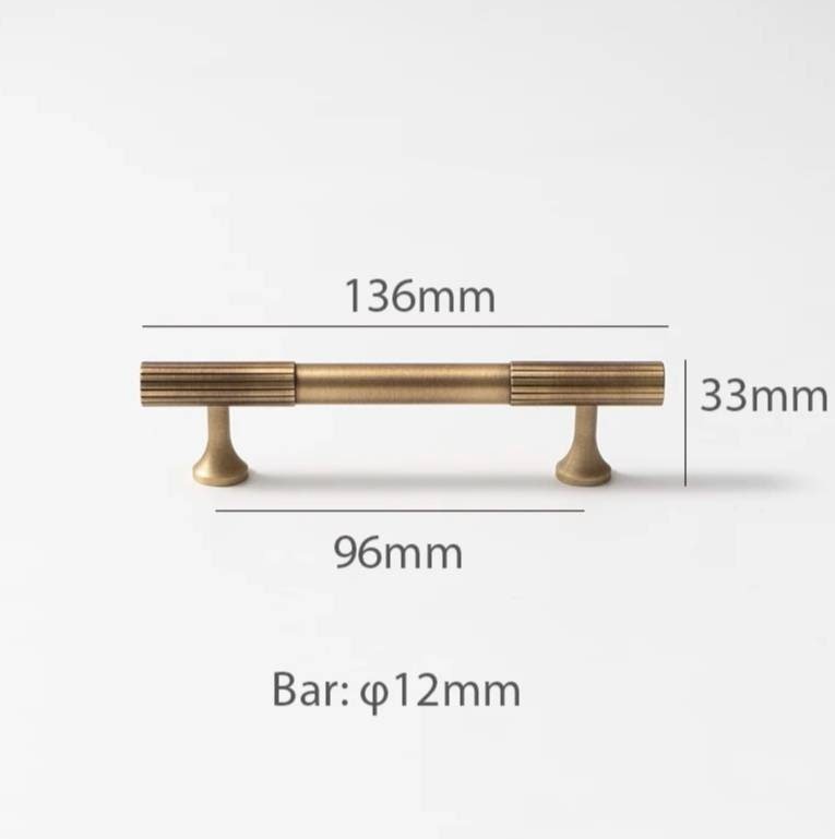 Bronze handle/bar handle with a line pattern/metal cabinet handle/home improvement hardware/kitchen cabinet handle/aged brass door handle
