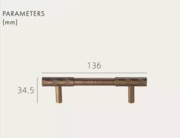 End section diamond knurled pattern cabinet bar pull/gold knurled drawer pull/bronze kitchen hardware/matte black cabinet pull/grip pull