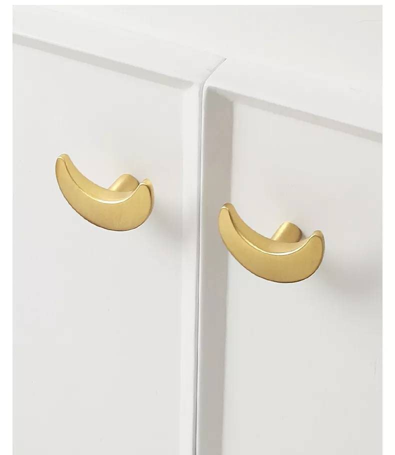 Gold or silver moon shaped door handle/brass drawer knob/home improvement cabinet pull/nursery decor/cabinet handle for furniture renovation
