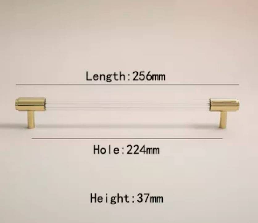 Brass and clear textured lucite cabinet bar pull handle/clear acrylic drawer handle/lucite furniture hardware/brass transparent resin handle