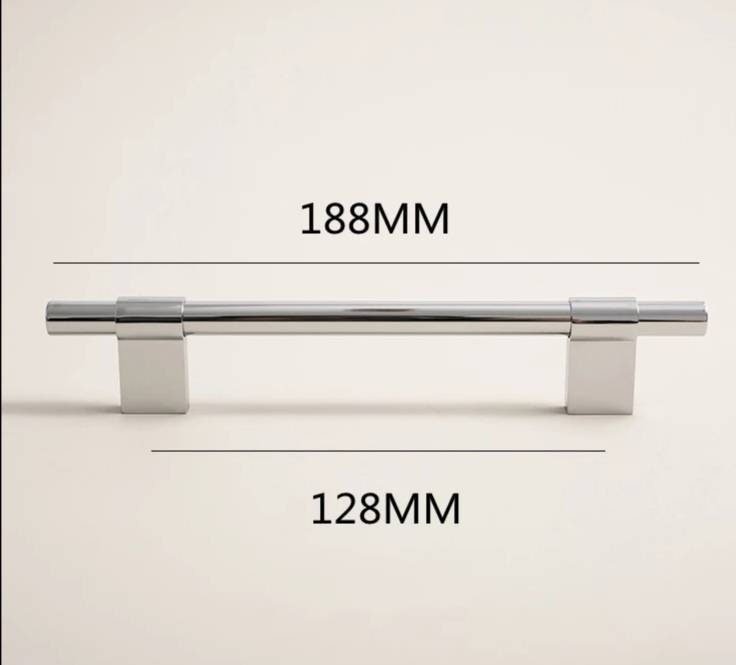 Shiny silver cabinet bar pull/silver drawer pull/kitchen hardware/metal door handle/furniture hardware/shiny silver cabinet pull/monochrome