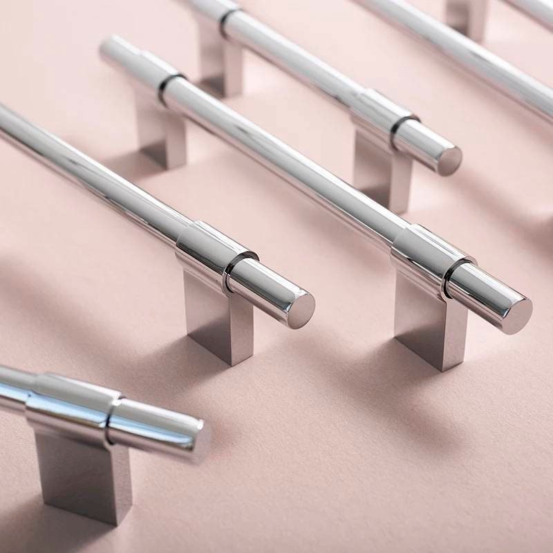 Shiny silver cabinet bar pull/silver drawer pull/kitchen hardware/metal door handle/furniture hardware/shiny silver cabinet pull/monochrome