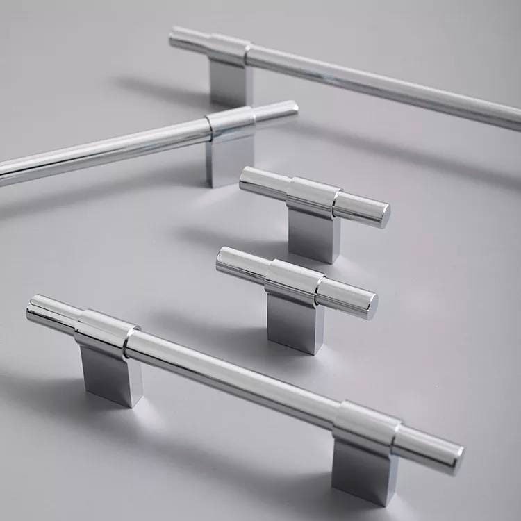 Shiny silver cabinet bar pull/silver drawer pull/kitchen hardware/metal door handle/furniture hardware/shiny silver cabinet pull/monochrome