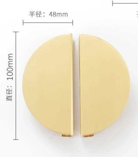 Big gold brass semi circle handle/demi lune drawer pull/kitchen hardware/large cabinet handle/gold wardrobe door handle/home improvement