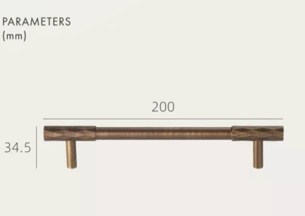 End section diamond knurled pattern cabinet bar pull/gold knurled drawer pull/bronze kitchen hardware/matte black cabinet pull/grip pull