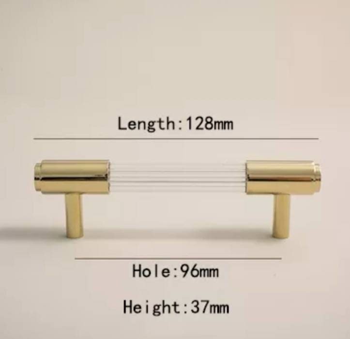 Brass and clear textured lucite cabinet bar pull handle/clear acrylic drawer handle/lucite furniture hardware/brass transparent resin handle