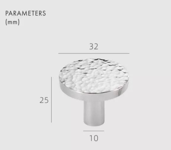 Hammered silver metal drawer handle/textured silver cabinet pull/silver hexagonal door knob/silver furniture hardware/IKEA hack/beaten metal