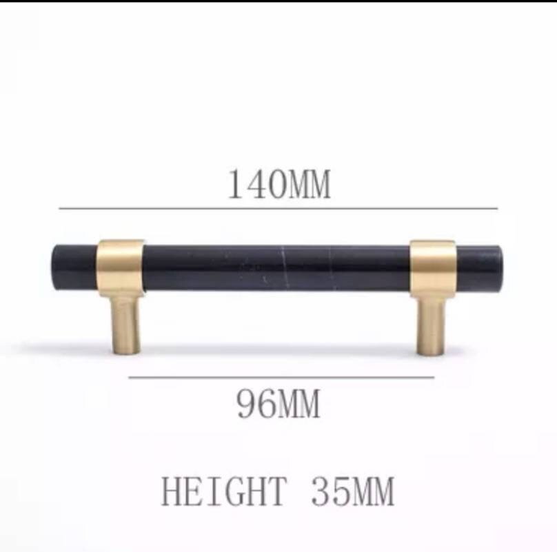 Jet black nero marble cabinet handle/black marble and brass drawer pull/marble furniture hardware/black and gold or silver kitchen hardware