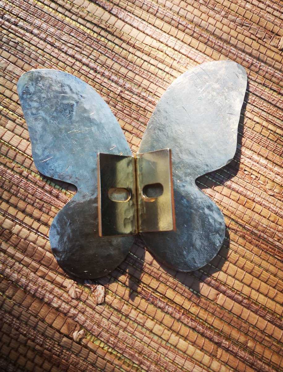 Pair of shiny hammered brass butterfly wing handles/gold butterfly door handles/textured brass hardware/nursery decor/gold kitchen handles