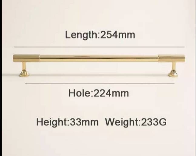Shiny gold brass bar handle/bar handle with a line pattern/polished metal cabinet handle/home improvement hardware/kitchen cabinet handle