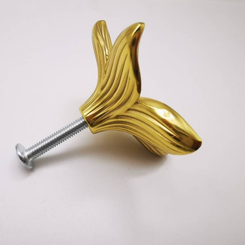 Gold brass star shaped flower cabinet pull/Jasmine flower drawer pull/Gold flower drawer Knob/Brass flower door knob/gold furniture hardware