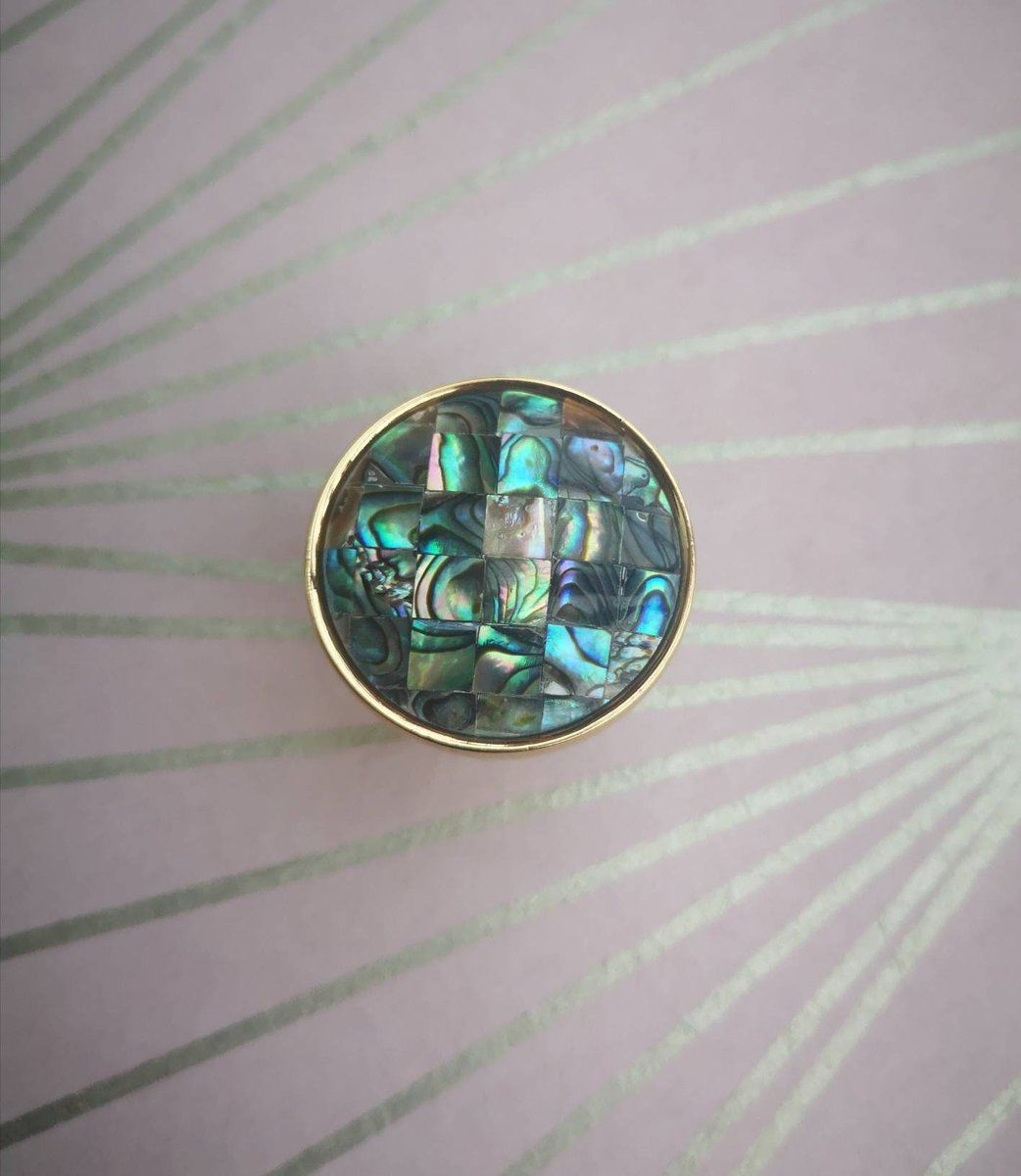 Checked rainbow mother of pearl drawer pull/pearl cabinet handle/pearl furniture hardware/Abalone shell cabinet pull/gold pearl door knob