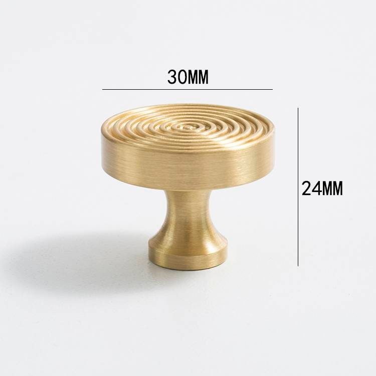 Chunky matte gold brass echo pattern drawer handle/brass furniture hardware/Mid century modern drawer knob/Gold brass retro cabinet pull