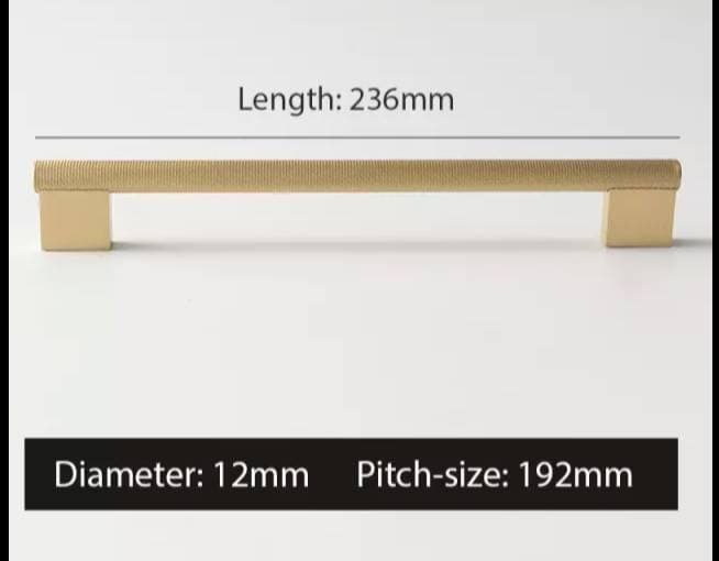 Gold brass knurled bar handle with wide base/metal cabinet handle/home improvement hardware/brass kitchen cabinet handle