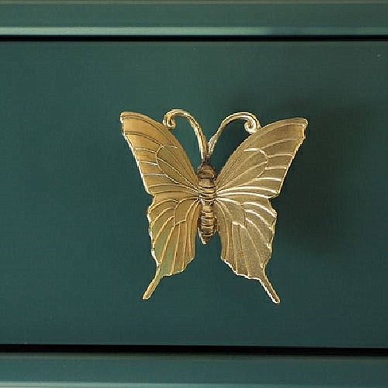 Large realistic gold brass butterfly Cabinet Pull/Gold butterfly Door Handle/Big Butterfly drawer knob/Brass butterfly wardrobe handle