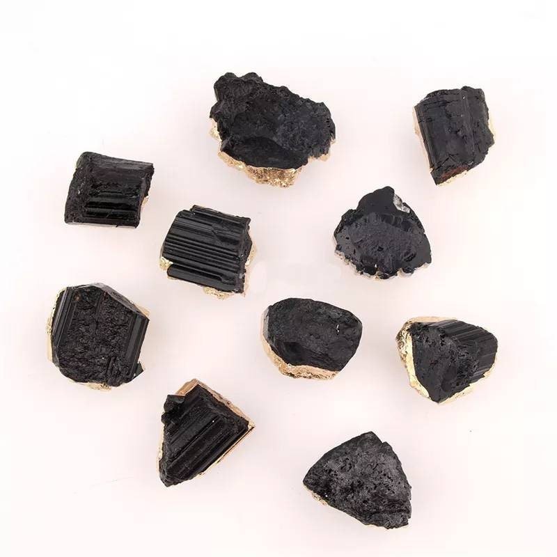 Rough cut black aphrizite crystal and brass cabinet pull/Black linear patterned stone door handle/Black semi precious stone drawer knob