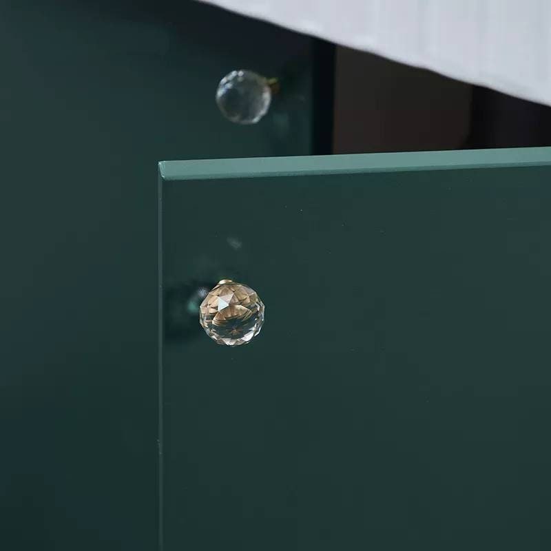 Geometric cut sparkling quartz crystal cabinet pull/Clear crystal drawer knob/Gemstone door handle/crystal hardware/Crystal and brass handle