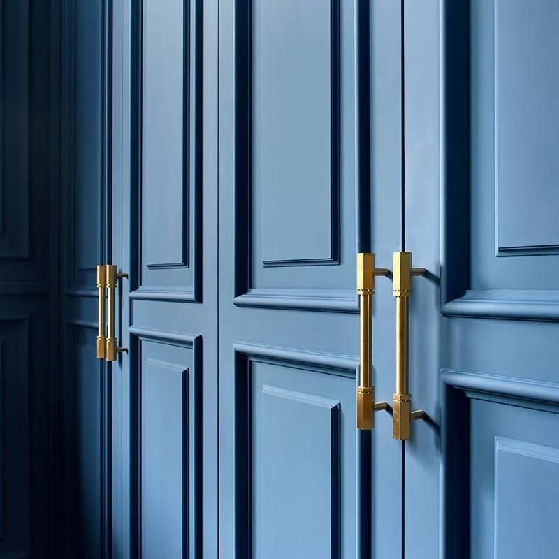 Industrial chic drawer handle/Brass hexagonal cabinet handle/Geometric man cave hardware/Hexagonal brass bar handle/gold furniture hardware