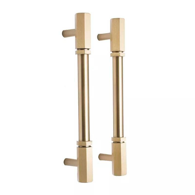 Industrial chic drawer handle/Brass hexagonal cabinet handle/Geometric man cave hardware/Hexagonal brass bar handle/gold furniture hardware