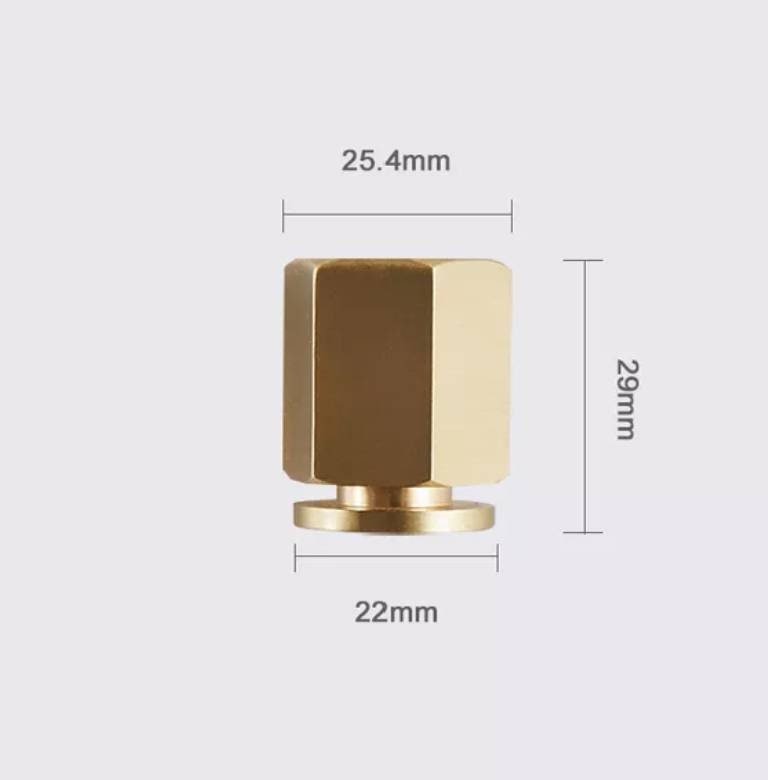 Industrial chic hexagonal shaped drawer pull/Gold nut style solid brass cabinet knob/Gold brass geometric door knob/man cave brass hardware