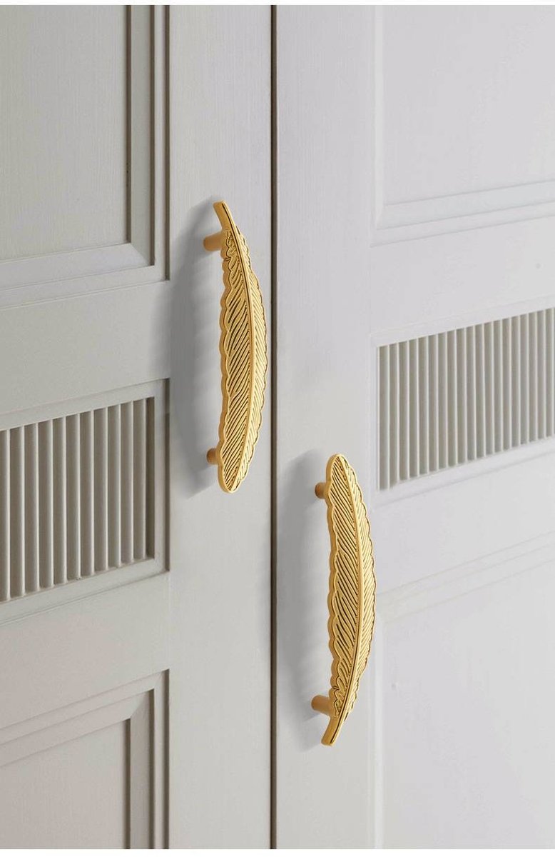 Guardian angel feather design cabinet handle/Gold or Silver bird feather drawer pull/Floating feather door handle/Gold furniture hardware