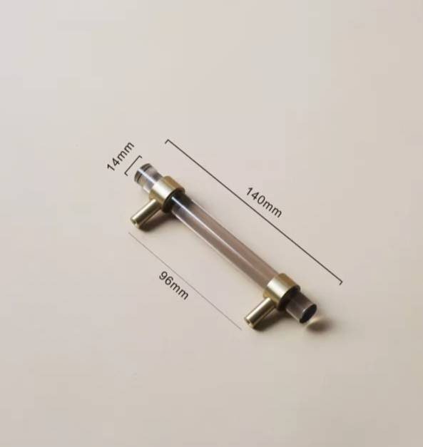 Smoke grey lucite cabinet bar pull handle/gray acrylic drawer handle/grey lucite furniture hardware/brass transparent resin cabinet handle
