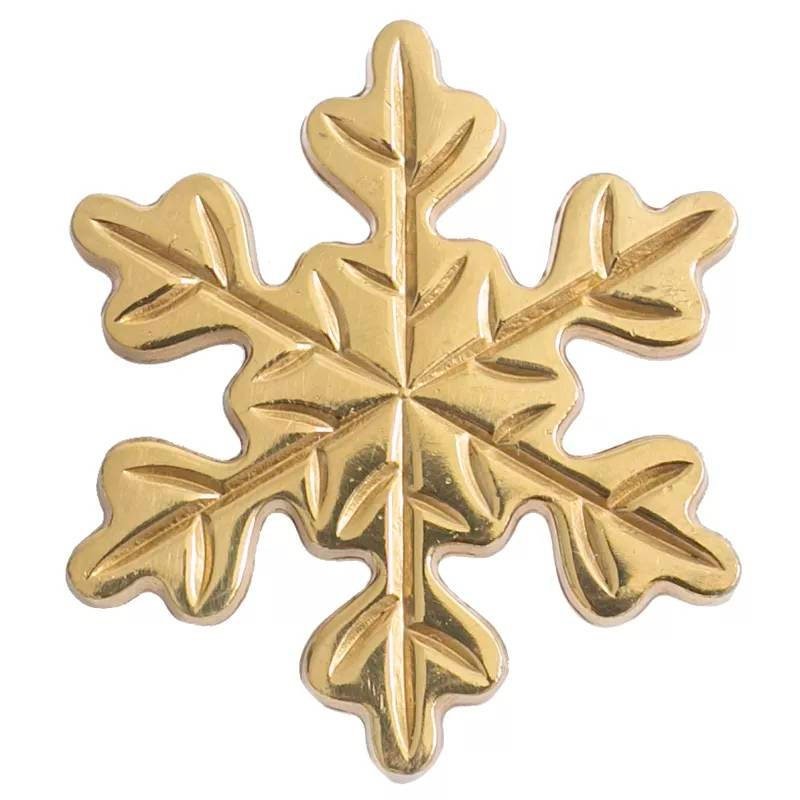 Gold brass snowflake design cabinet pull/Snow flake shaped drawer knob/Winter theme door handle/Solid brass furniture hardware/kids handle