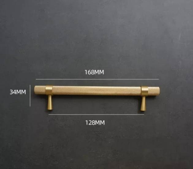 Gold knurled cabinet bar handle/Textured brass cabinet drawer pull/Gold brass door pull/Kitchen hardware/Brass door handle/Reticulated pulls