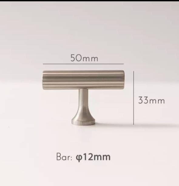 Silver nickle cabinet pull/Matte silver bar pull handle with a line pattern/Silver nickle drawer handle/modern silver furniture hardware
