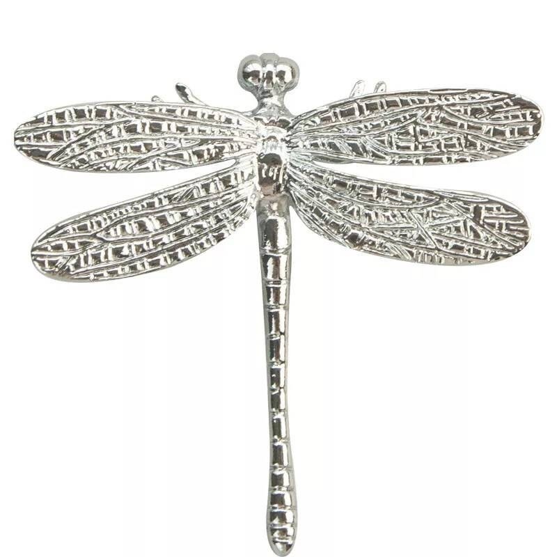 Silver dragonfly cabinet pull/Dragon fly drawer knob/Silver Dragonfly drawer handle/silver furniture hardware/silver dragonflies door knob