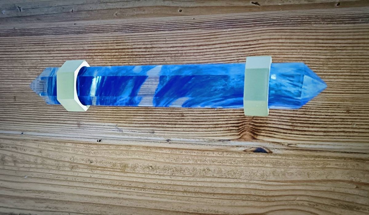 Hexagonal Indigo Blue crystal cabinet bar handle/Blue semi precious stone and brass drawer pull/Luxury furniture hardware/gemstone handle